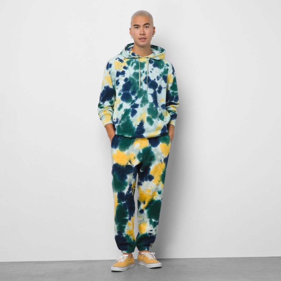Vans Ice Tie Dye Pantalon De Survêtement Décontracté Jardin-blanc-jaune