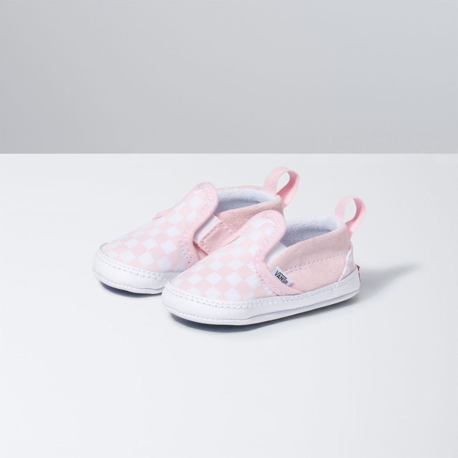 Vans Bébé Damier Slip-on V Berceau Blanc