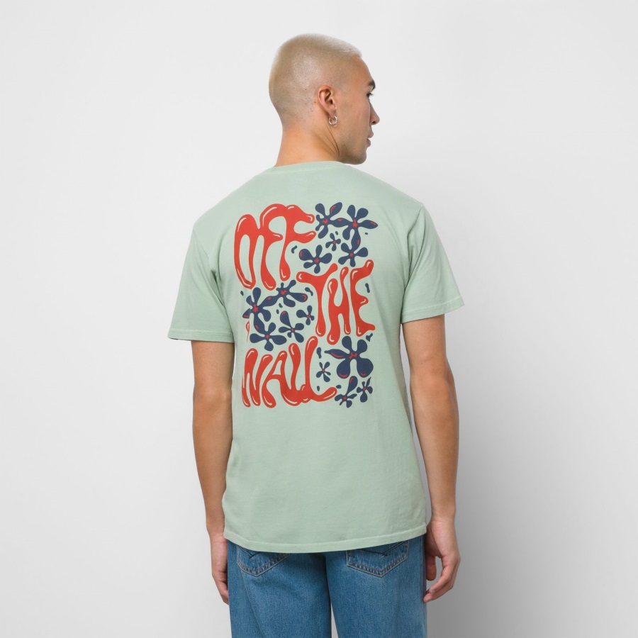 Vans Jazz T-shirt Floral Vintage Sauge Du Désert