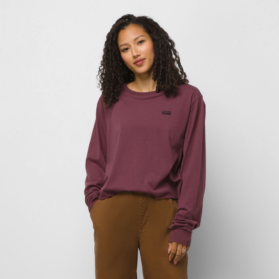 Vans Junior Long Sleeve Crop Bff Tee Catawba Raisin