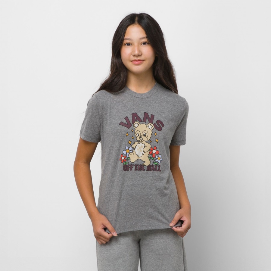 Vans Kids Bear With Me Crew Tee Gris Chiné