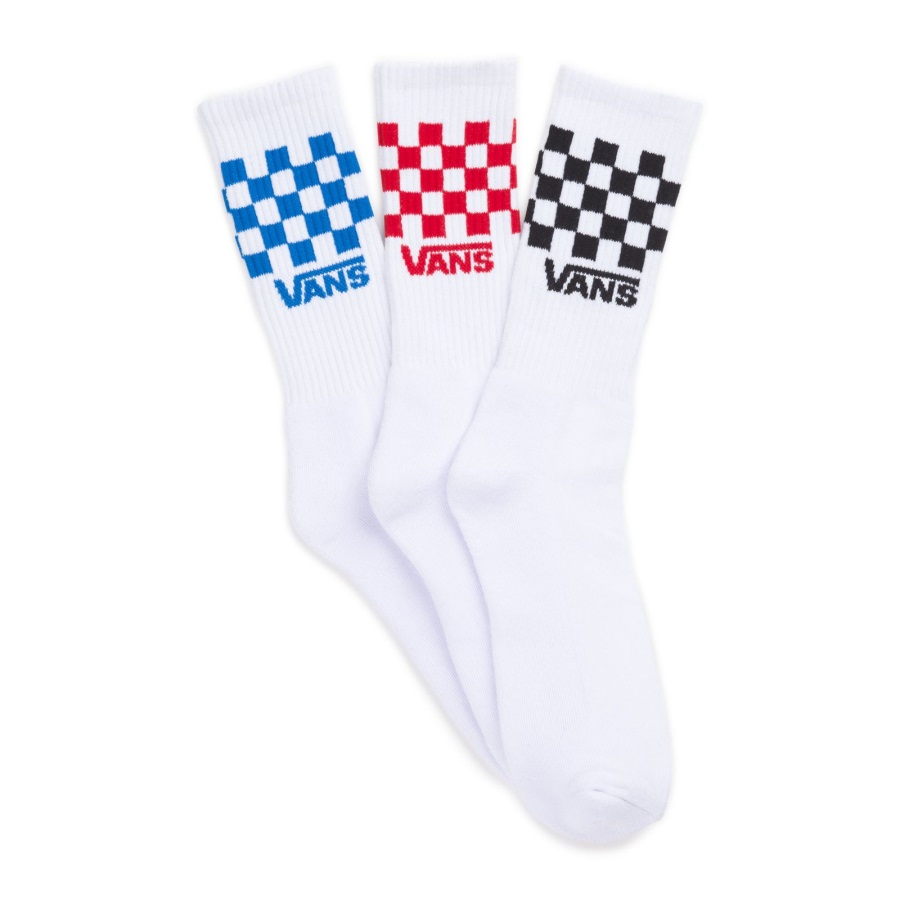 Vans Kids Check Crew Sock 3 Pack Size 1-6 Asst