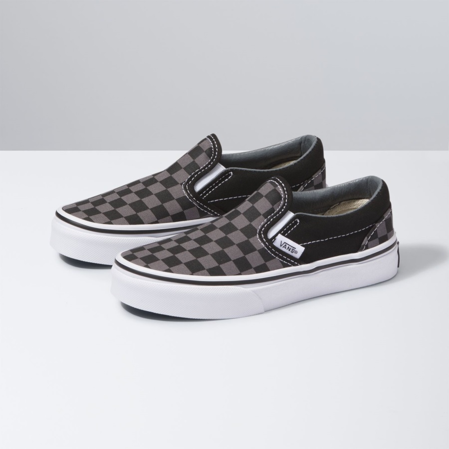 Vans Kids Checkerboard Slip-on Noir-étain