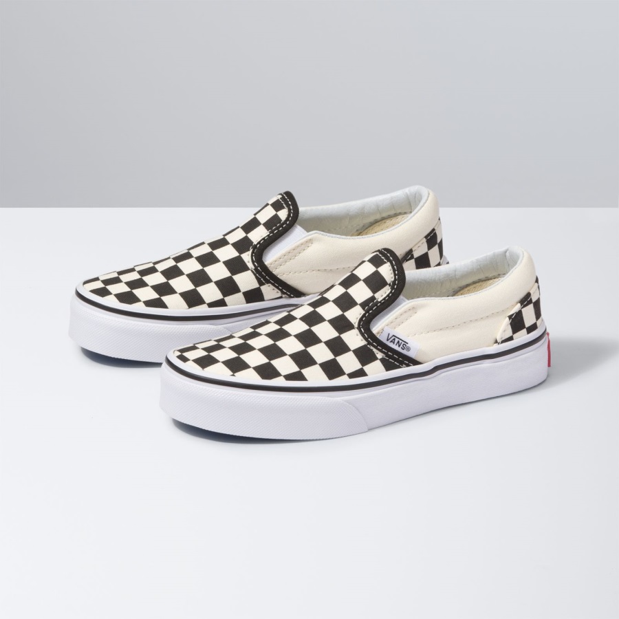 Vans Enfant Damier Slip-on Noir-blanc