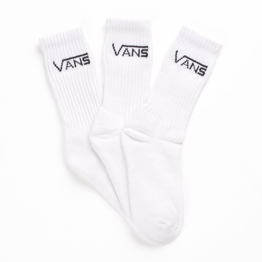 Vans Kids Classic Crew Chaussettes 3 Paires 10-13.5 Blanc