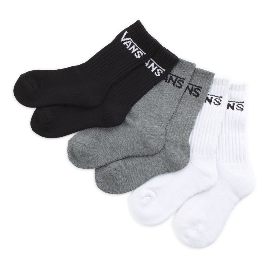 Vans Kids Classic Crew Lot De 3 Paires De Chaussettes Noires Assorties