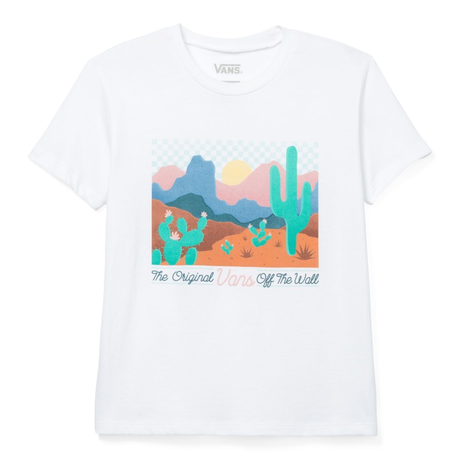 Vans T-shirt Fleur Du Désert Enfant Blanc