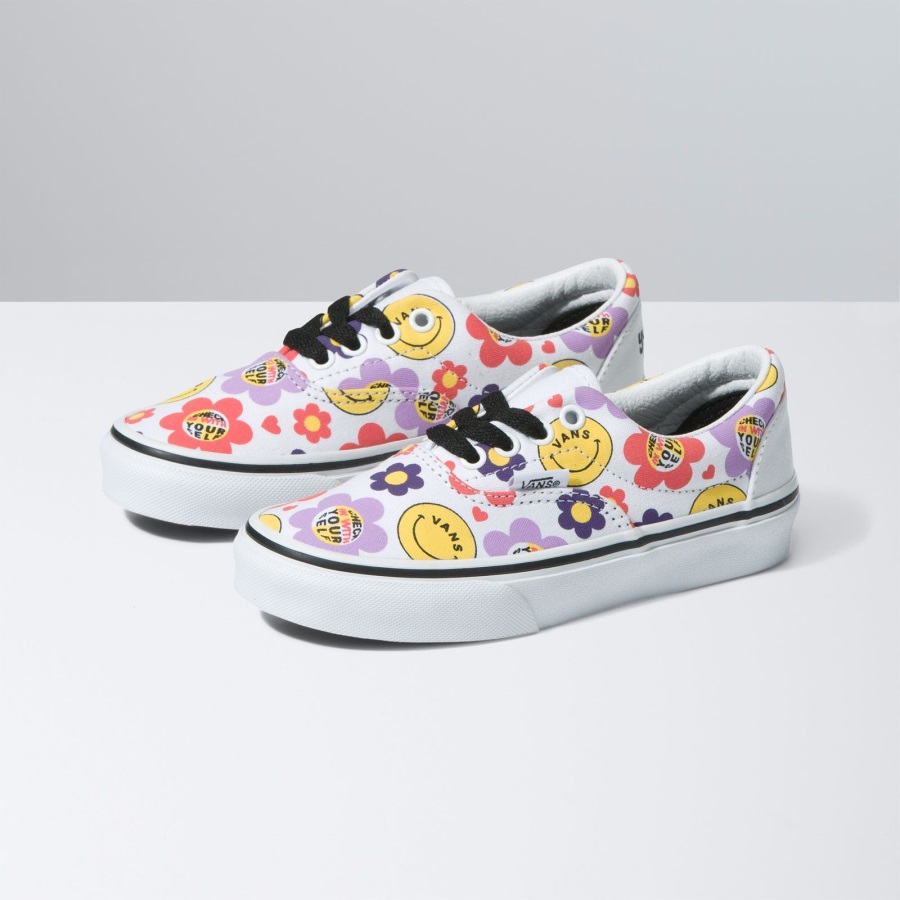 Vans Kids époque Radicalement Heureux Vrai Blanc