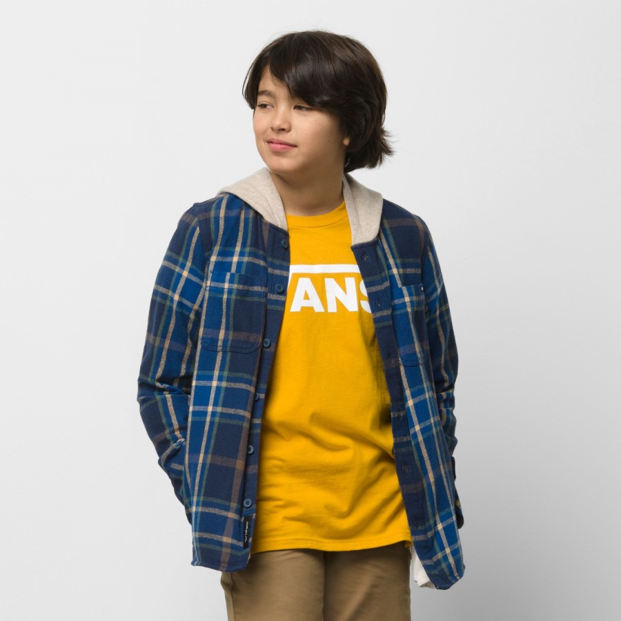 Vans Enfants Lopes Chemise Boutonnée En Flanelle à Capuche Dress Blues