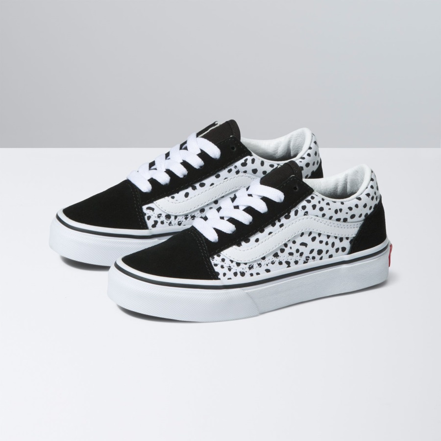 Vans Enfants Old Skool Dalmatien Noir-true White