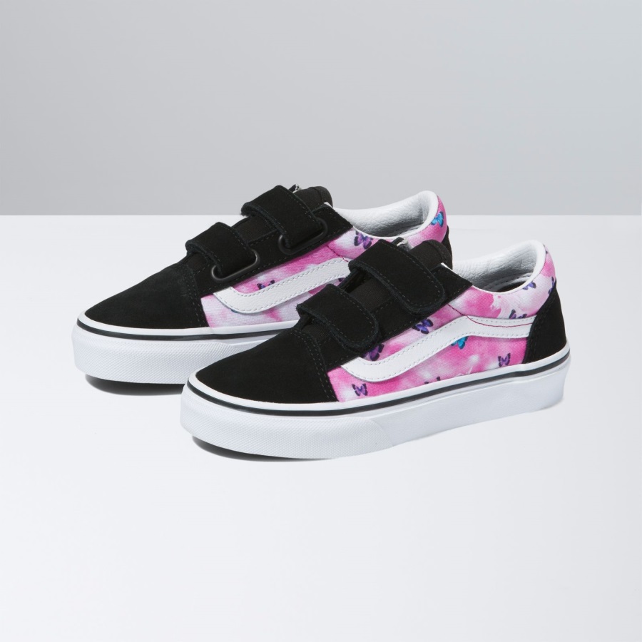 Vans Kids Old Skool V Butterfly Dream Fuchsia Rouge-true White