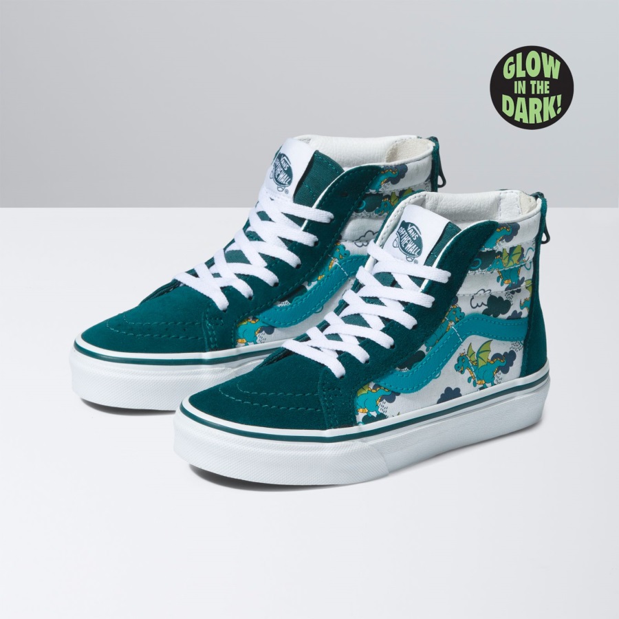 Vans Kids Sk8-hi Zip Mythical Glow Deep Sarcelle