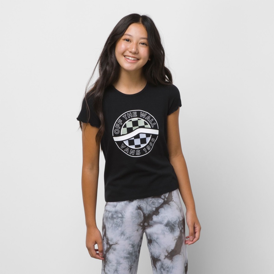 Vans Kids Sphere Stripe High Tide Lettuce Edge T-shirt Noir