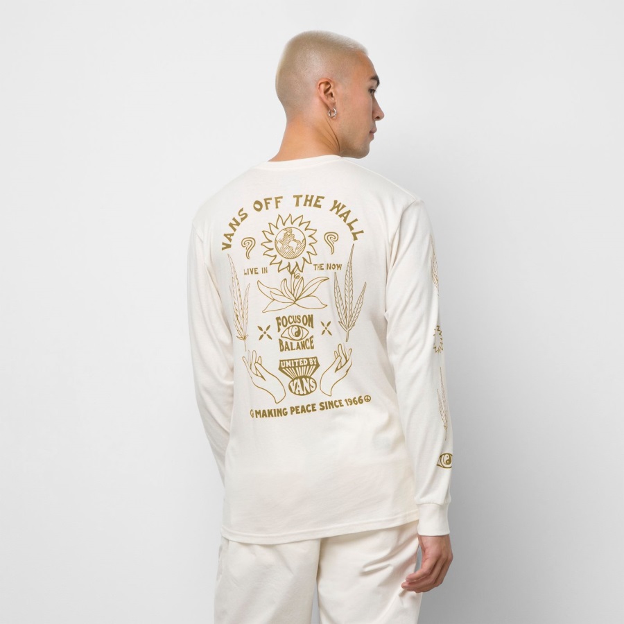 Vans Making Peace Vintage T-shirt Manches Longues Blanc Antique