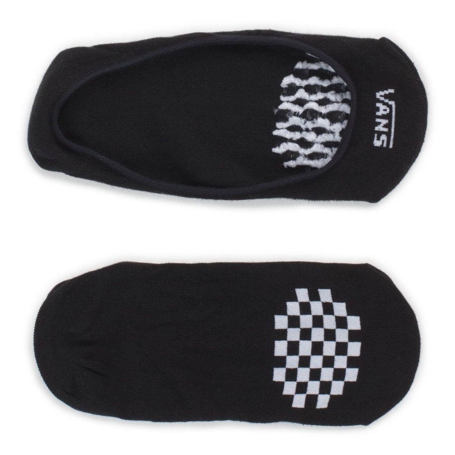 Vans No Show Chaussettes Lot De 3 Taille 7-10 Noir-blanc