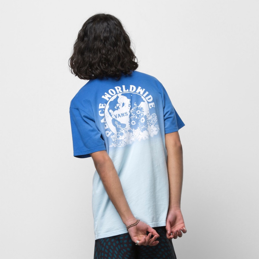 T-shirt Vans Peace Worldwide Bleu Vrai