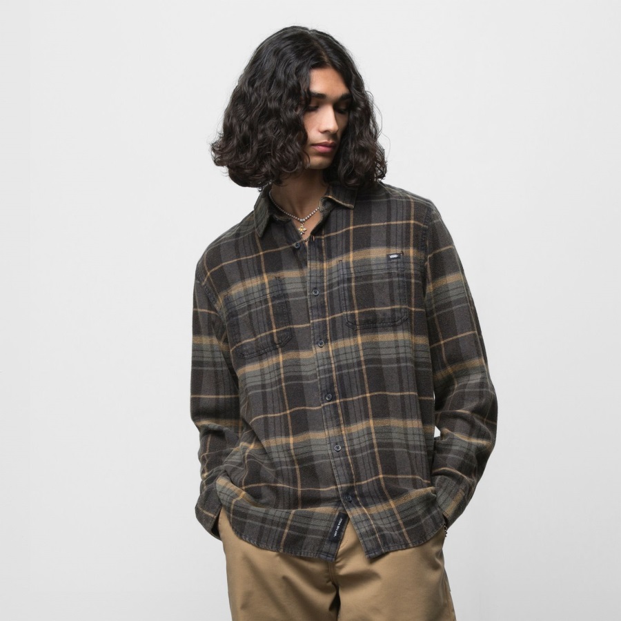 Vans Peddington Chemise Boutonnée En Flanelle Délavée Noir-asphalte