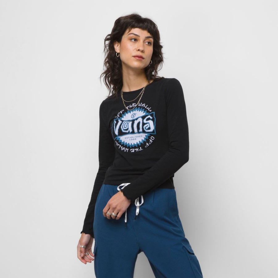 Vans Radio High Tide Lettuce Edge T-shirt Manches Longues Noir