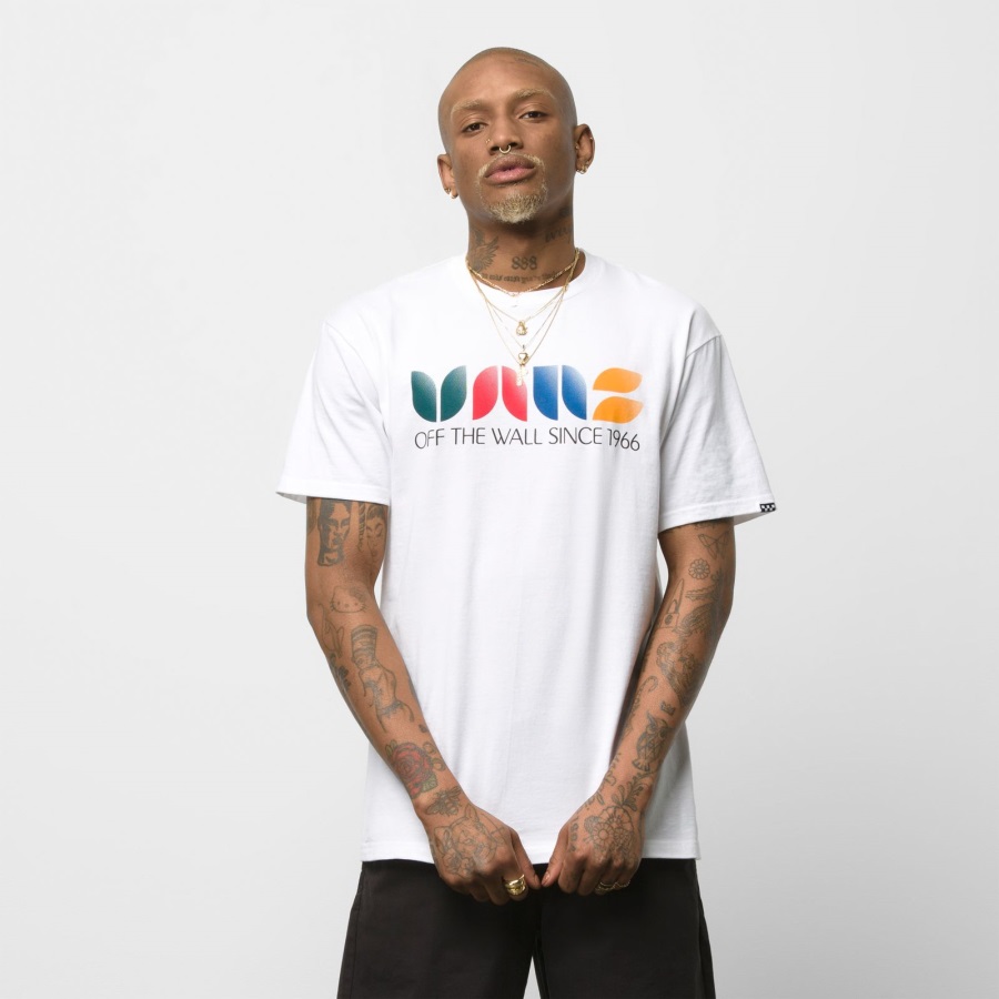 T-shirt Vans Retro Type Logo Blanc