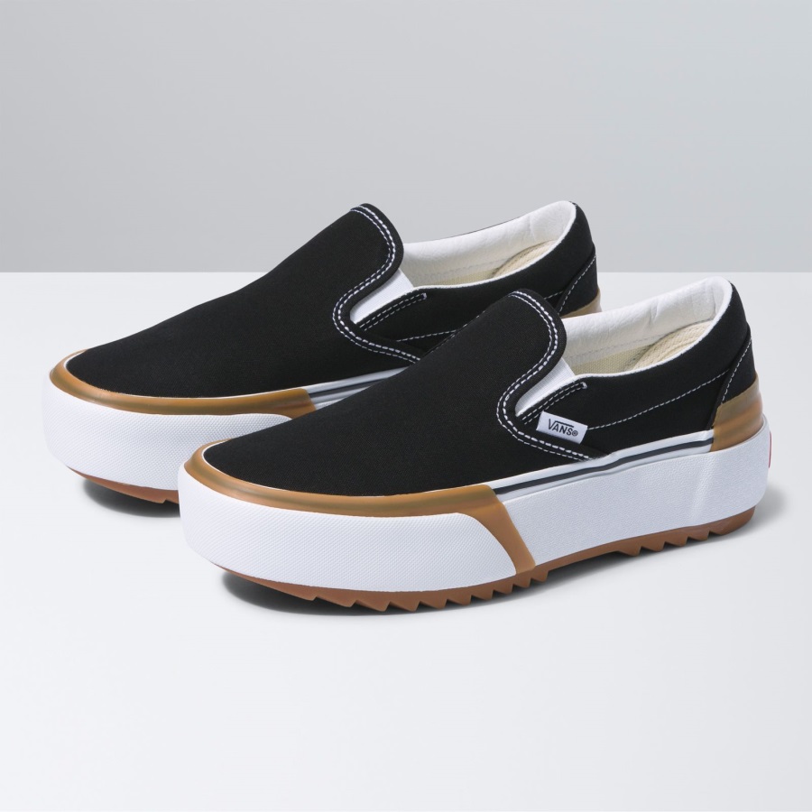Vans Slip On Empilés Noir-blanc
