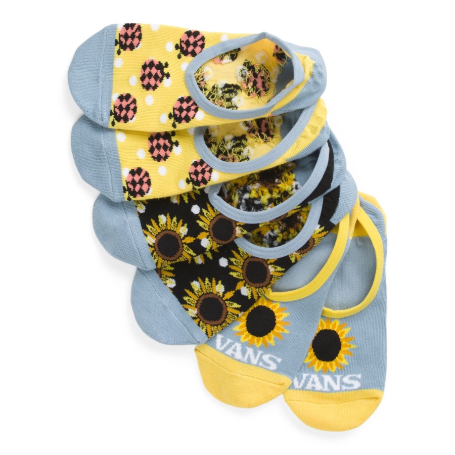 Vans Mélange De Tournesol Canoodle Sock 3 Pack 6.5-10 Noir-bleu Ashley
