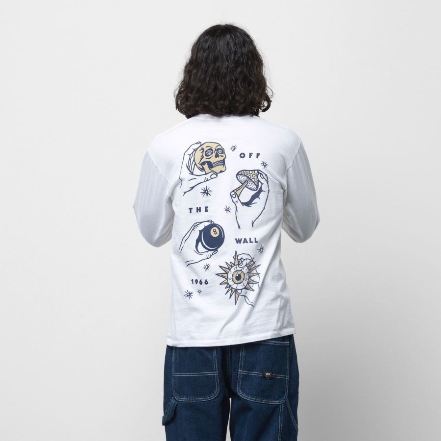 Vans Testez Votre Chance T-shirt Manches Longues Blanc