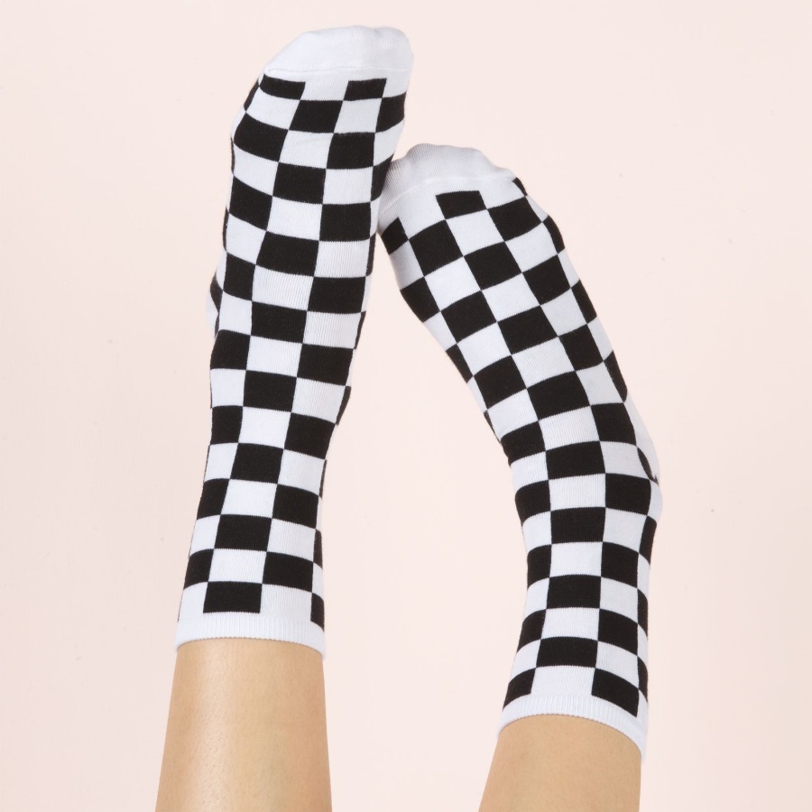 Vans Ticker Chaussette Taille 6.5-10 Damier Noir