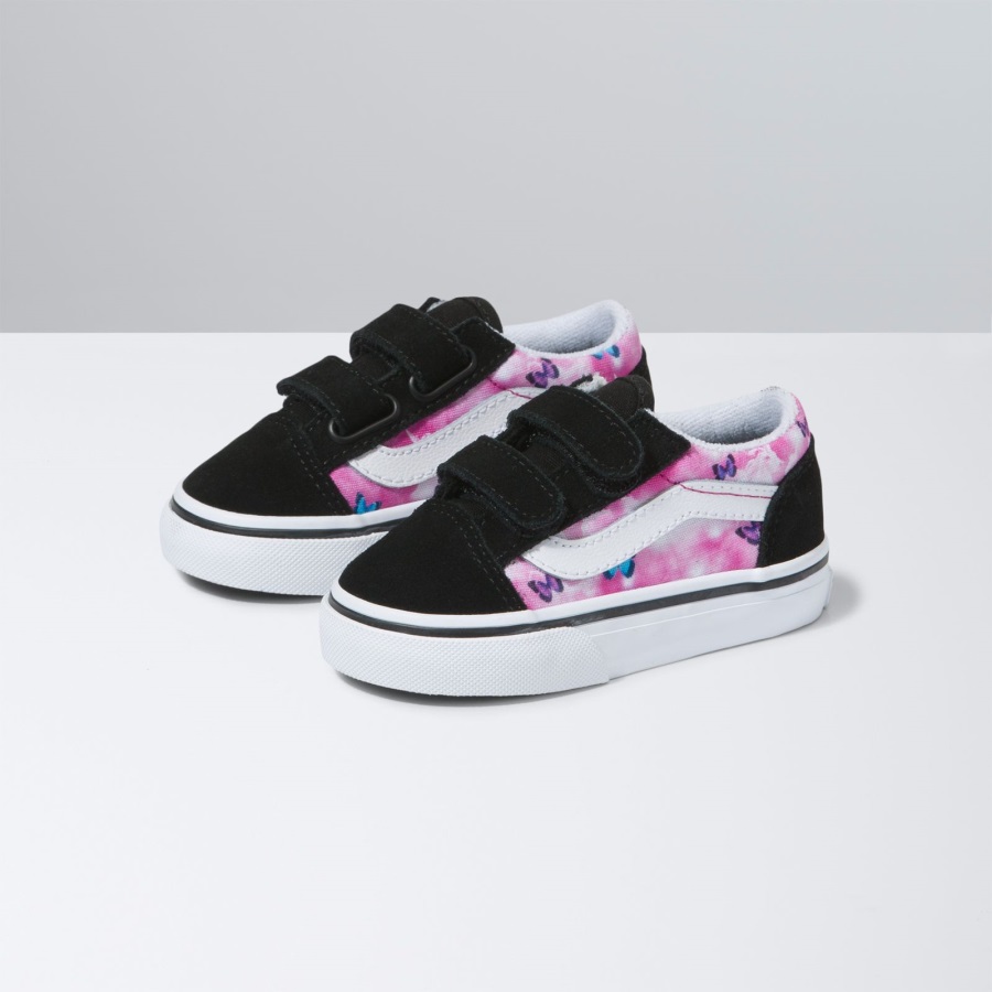 Vans Bambin Papillon Dream Old Skool V Fuchsia Rouge-vrai Blanc
