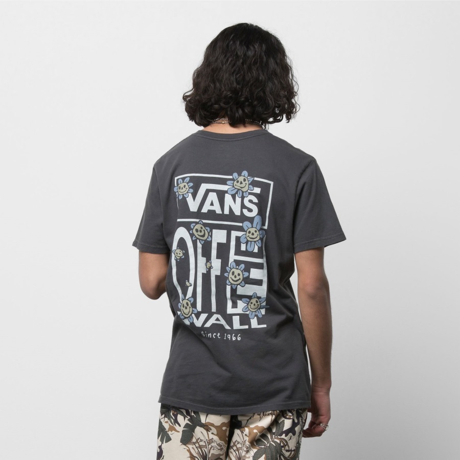 Vans - Trippy Grin - T-shirt à Fleurs Noir Homme