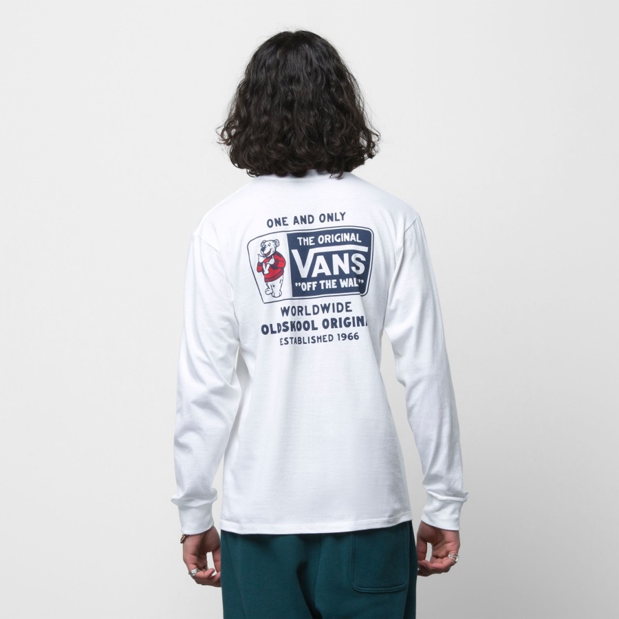 Vans Van Doren Ours T-shirt Manches Longues Blanc