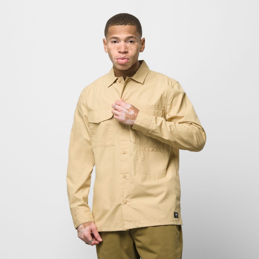 Vans Williams Popeline Chemise Boutonnée Taos Taupe