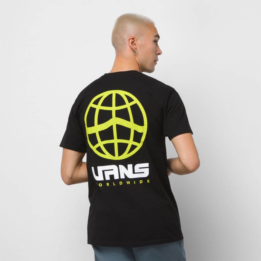 T-shirt Vans Dans Le Monde Entier Noir