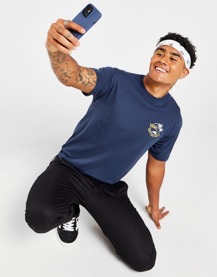 T-shirt Vans Palmier Bleu