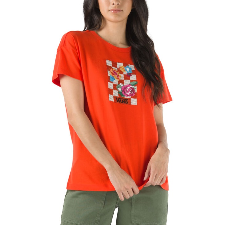 Vans Anaheim Couture Petit Ami Carré T-shirt électrique Orange