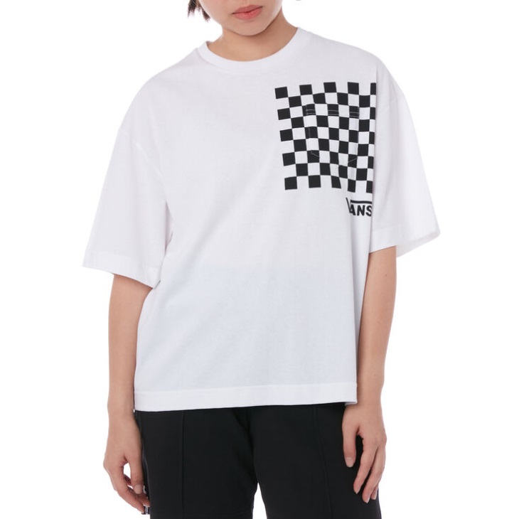 Vans Checker On Pocket T-shirt Blanc