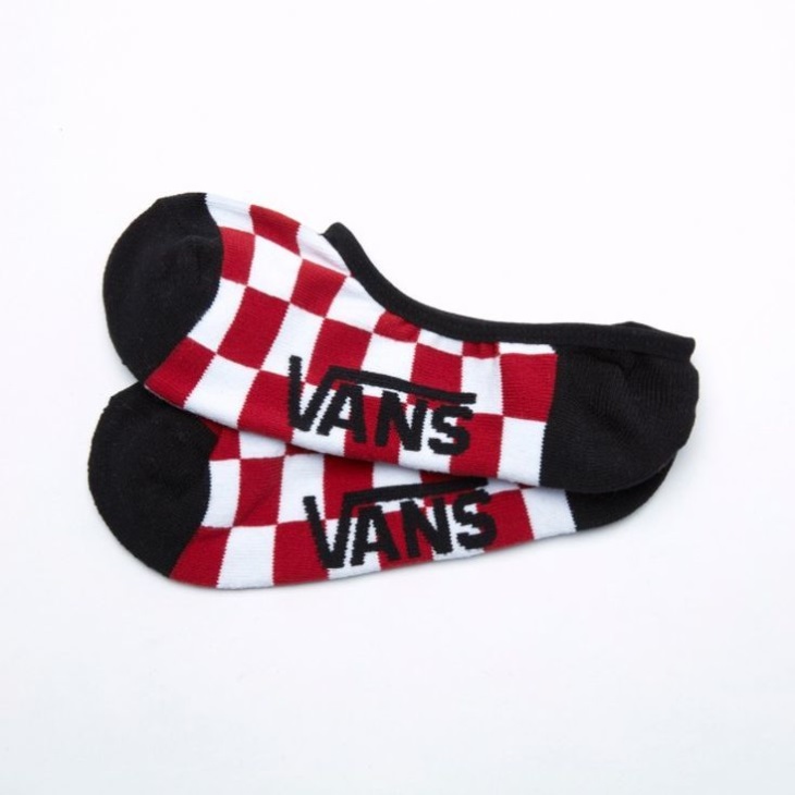 Vans Classic Super No Show 6.5-9 3pk Carreaux Rouge-blanc