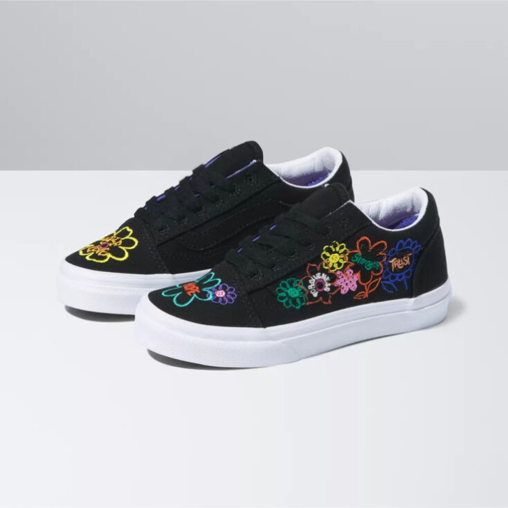 Vans Cultiver Soins Enfants Old Skool Jardin-vrai Blanc