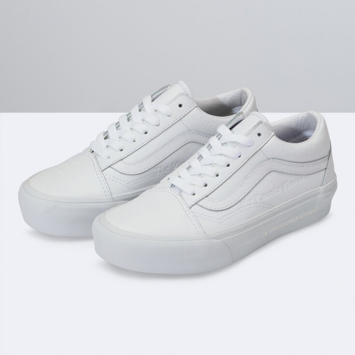 Vans Diy Old Skool Plateforme Vrai Blanc
