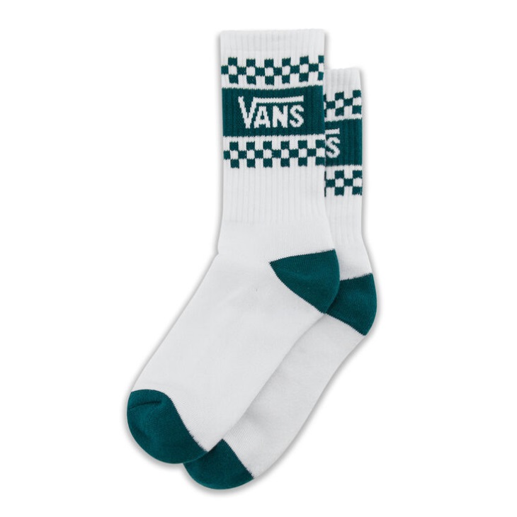 Vans Girl Gang Crew Chaussettes 6.5-10 1pk Blanc-sarcelle Profonde