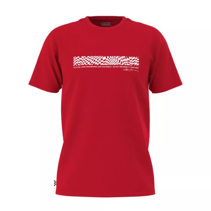 Vans Grosso Skate T-shirt Course Rouge