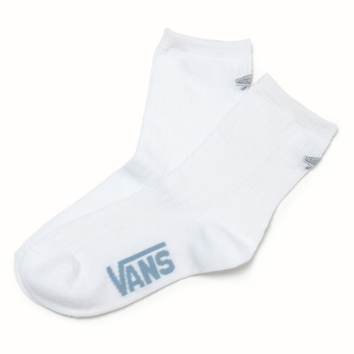 Vans Kickin It Crew Chaussettes 6.5-10 1pk Blanc-ashley Bleu