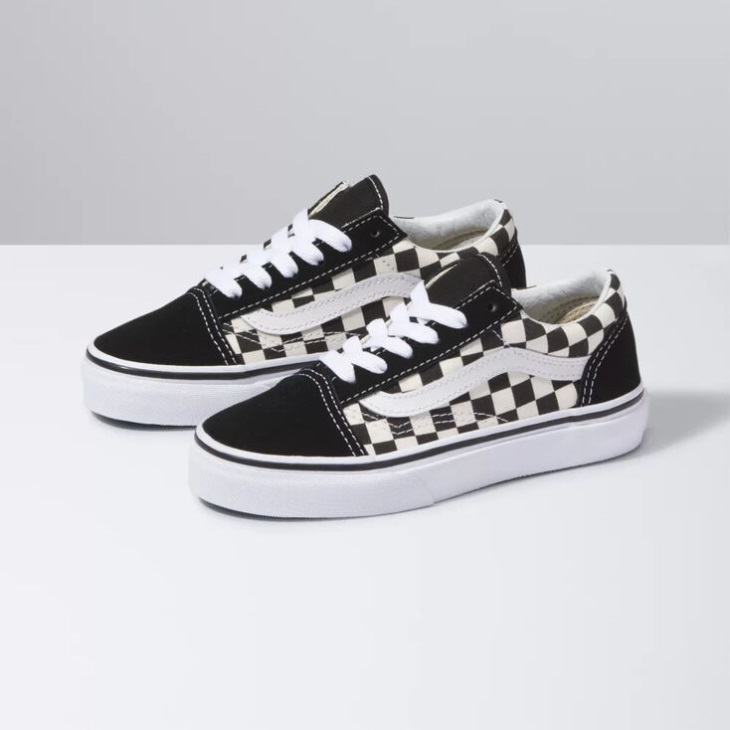Vans Enfants Old Skool (primary Check) Noir-blanc