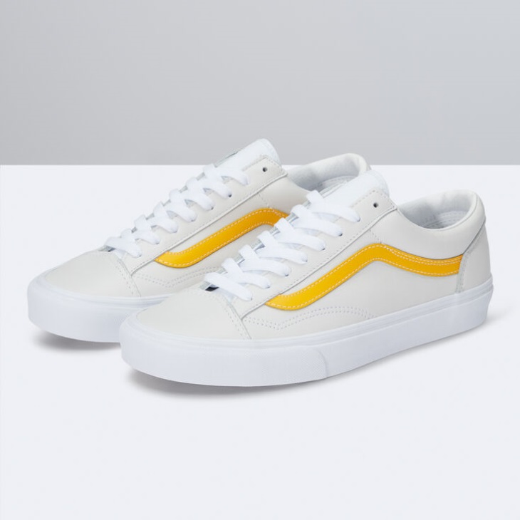 Vans Cuir Pop Style 36 Spectra Jaune-true White