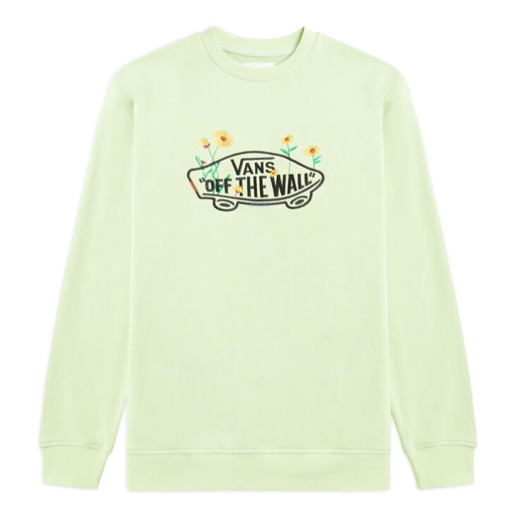 Vans Logo Crew T-shirt Manches Longues Vert Céladon