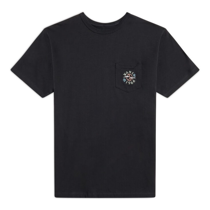 Vans Off The Wall T-shirt Poche Graphique Signe De Paix Noir