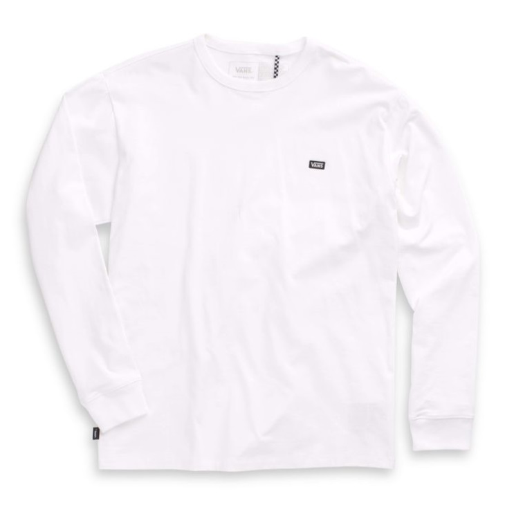 Vans Off The Wall T-shirt Unisexe Classique à Manches Longues Blanc