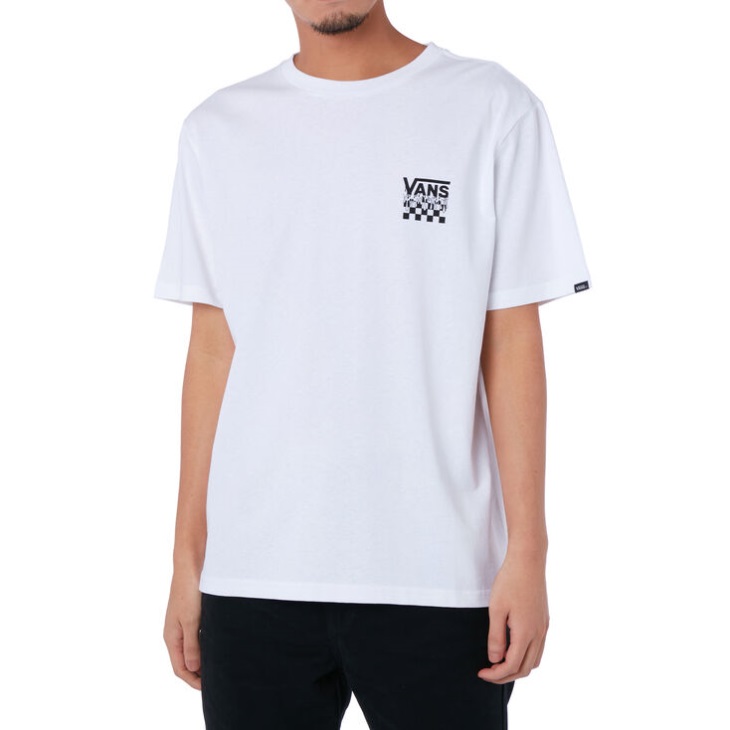 Vans Peinture Drip Check T-shirt Blanc