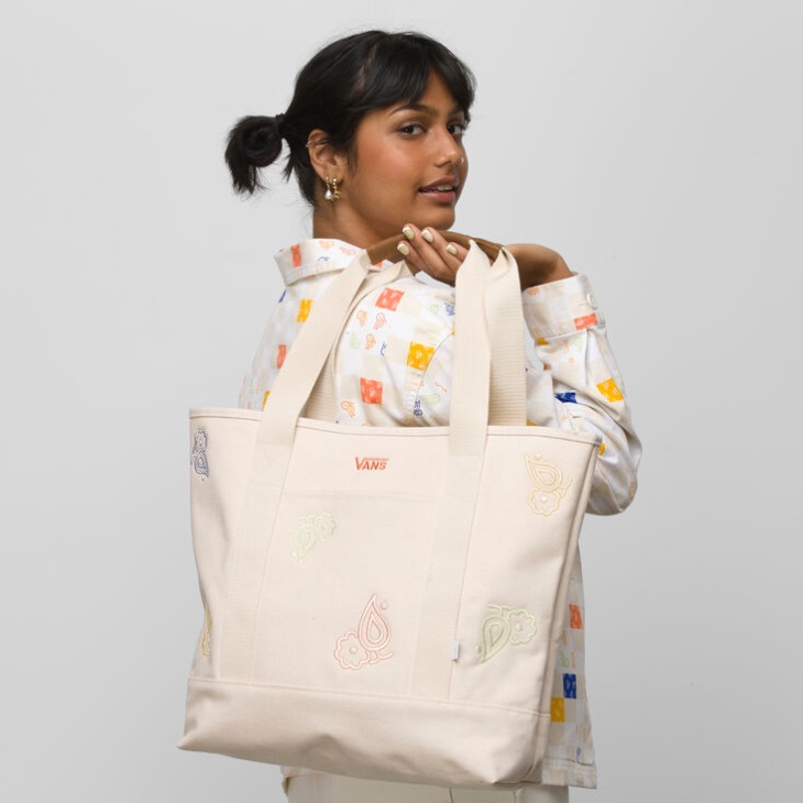 Vans Paisley Check Sac Fourre-tout à Fleurs Marshmallow