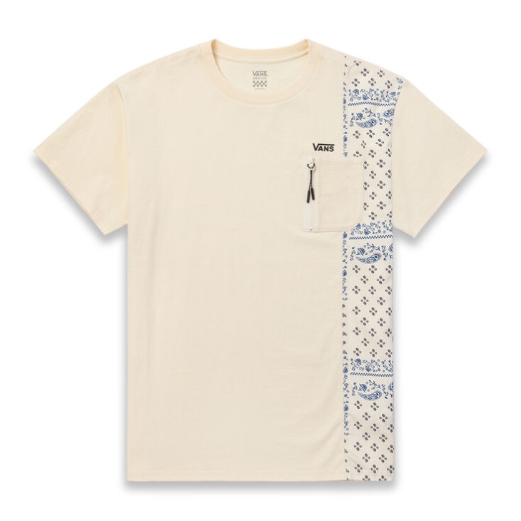 T-shirt Vans Paisley Poche Blanc Antique
