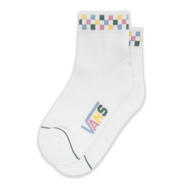 Vans Peek-a-check Crew Chaussettes 6.5-10 1pk Blanc-ashley Bleu